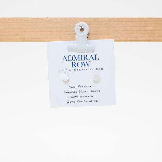 Hexagon Stud Earrings Silver