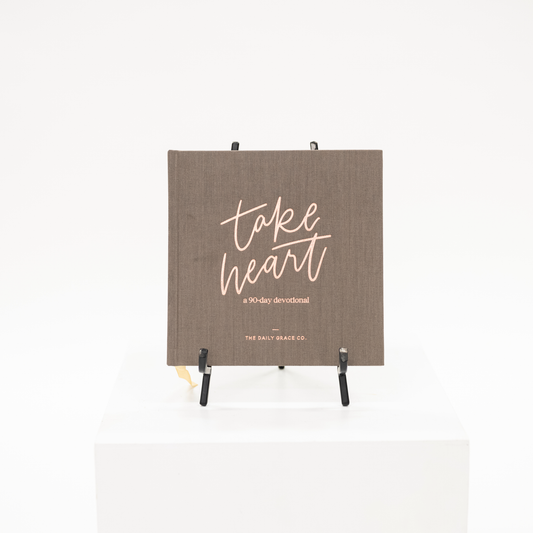 gray linen covered devotional