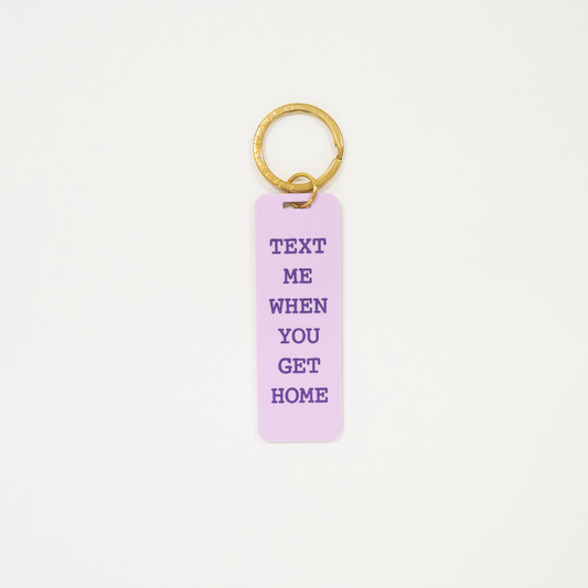 Purple Text Me Keychain