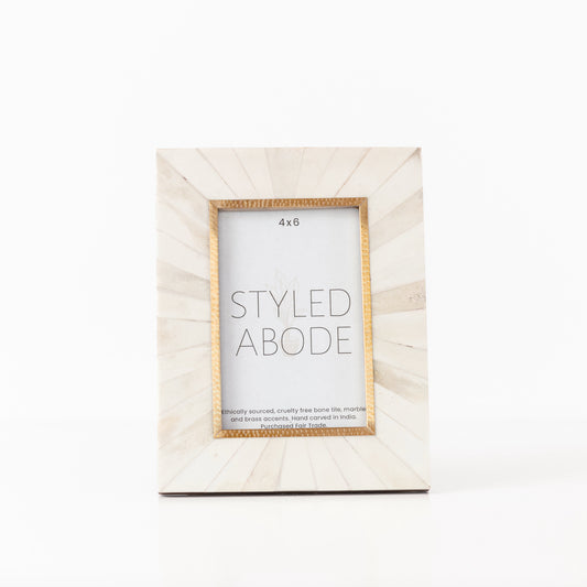 Sunburst Cream and Brass Frame