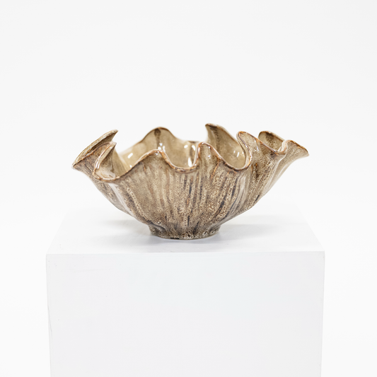 Wavy Edge Brown Bowl