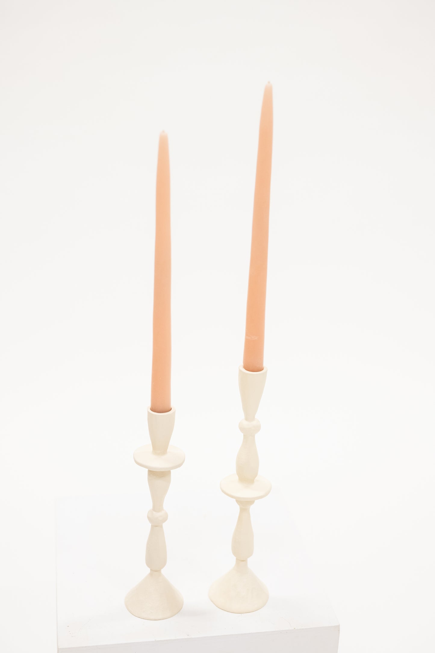 White Coated Iron Candlestick