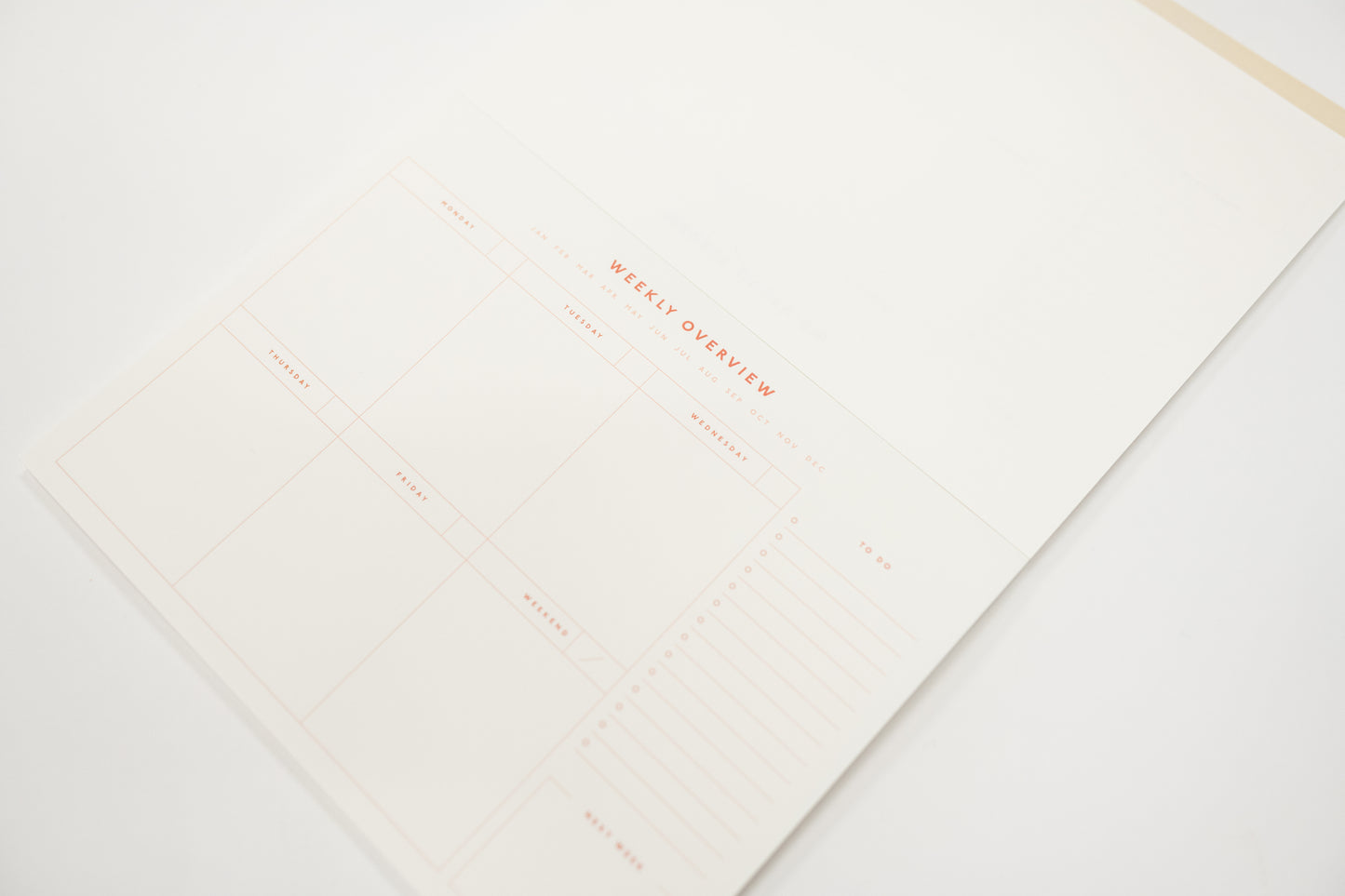 White Weekly Desk Planner