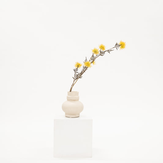 yellow thistle style faux floral stem