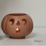 Smiling Jack-O-Lantern Votive Holder: Stackable