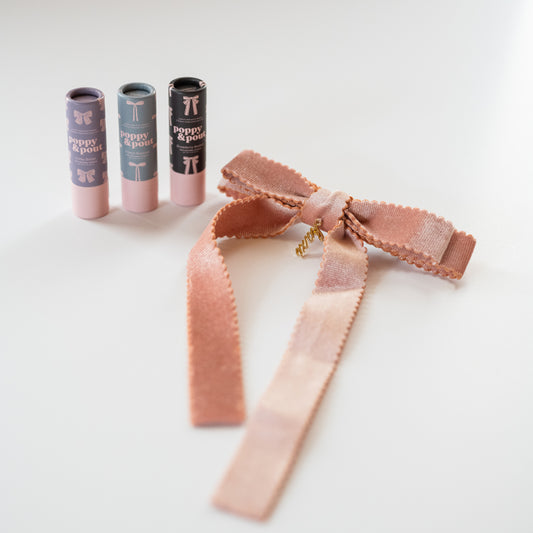 Hair Bow and Lip Balm Gift Set by Poppy + Pout