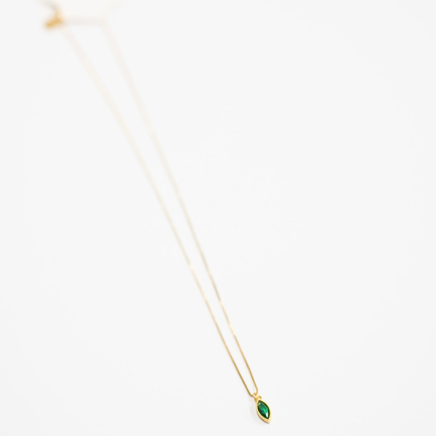 Green Cubic Zirconia Teardrop Necklace