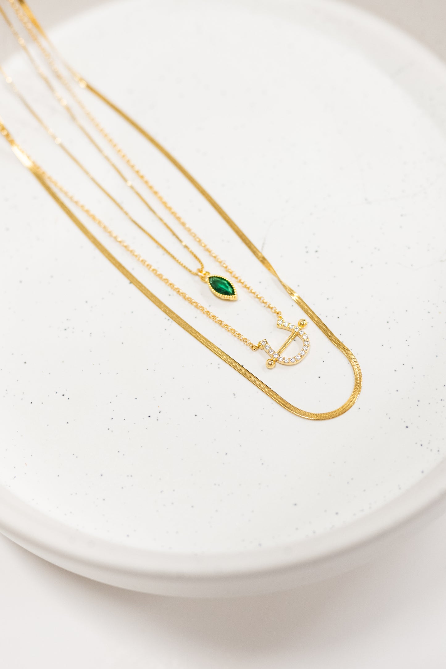 Green Cubic Zirconia Teardrop Necklace