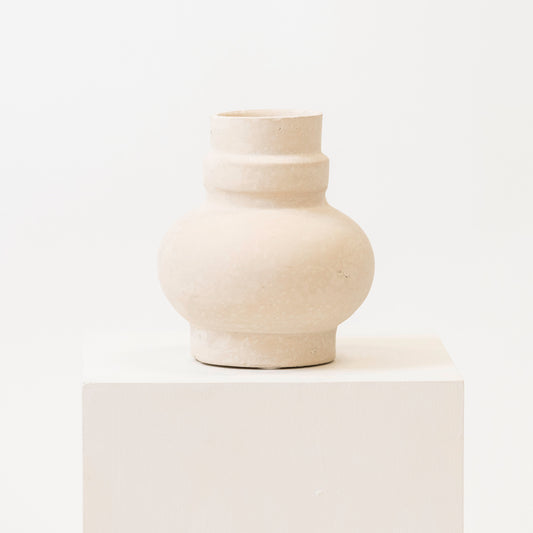 Paper White Round Vase