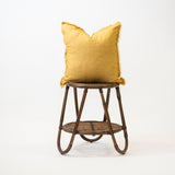 Mustard Fringe Linen Pillow 20x20