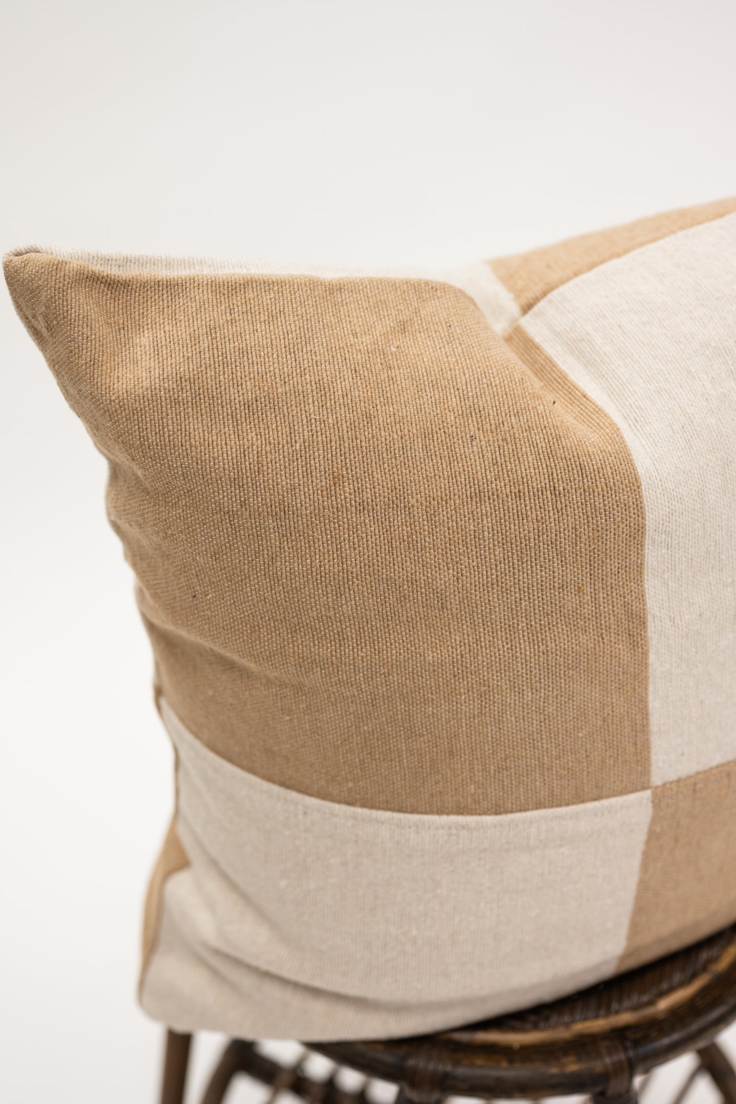 Cheque Throw Pillow 22" - Tan