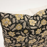 Deep Green Floral Pillow - 20x20