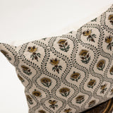 Mustard Floral Block Print Pillow - 20x20