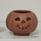 Smiling Jack-O-Lantern Votive Holder: Stackable