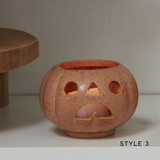 Smiling Jack-O-Lantern Votive Holder: Stackable