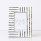 Grey & White Tiled Frame: 4x6