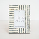 Grey & White Tiled Frame: 4x6