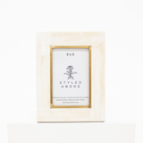 Staggered Cream Tile & Brass Picture Frame: Two Sizes