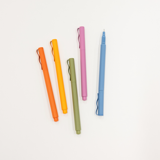 Set of 5 Bright Fineliners for journaling or the office