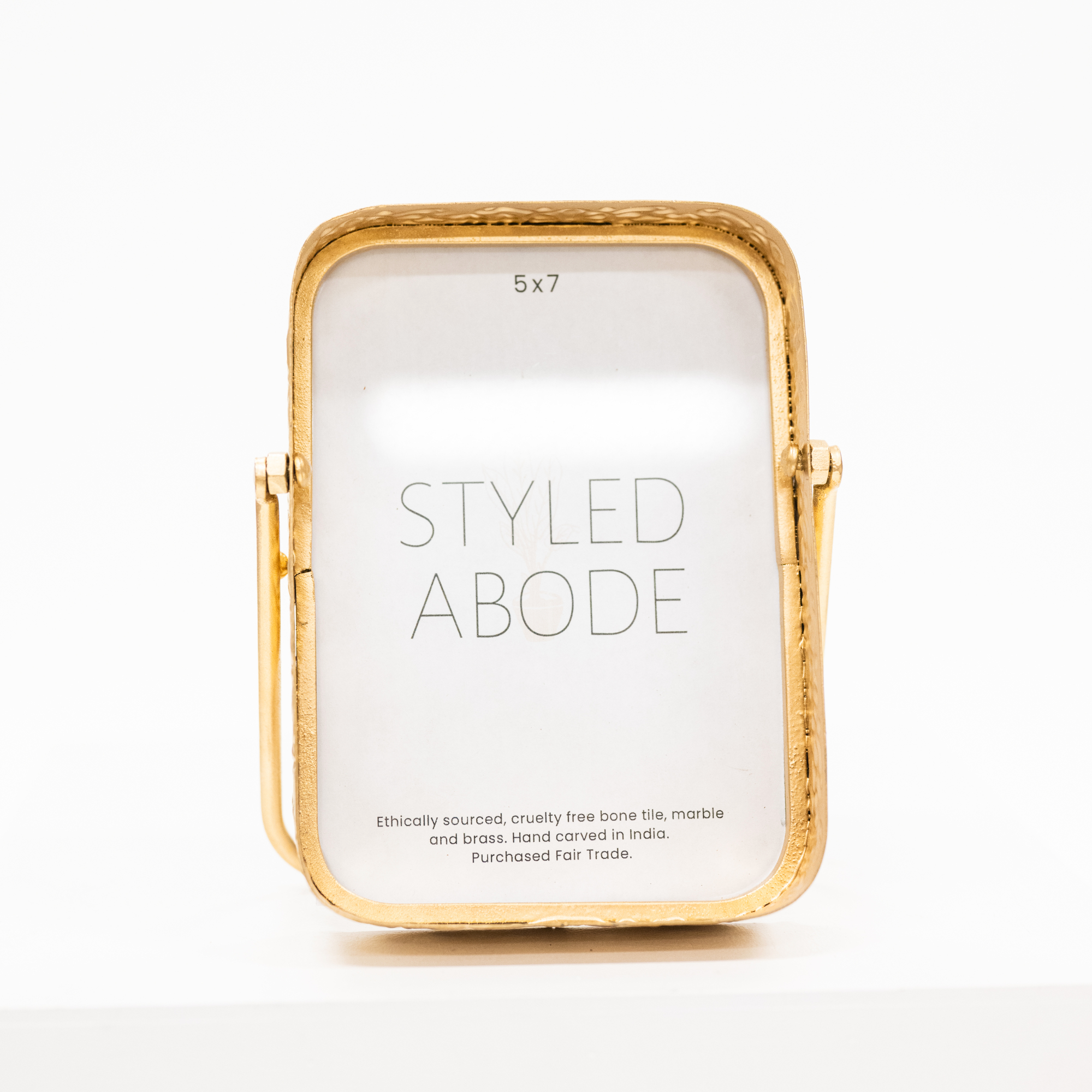 5x7 embossed gold picture frame with easel