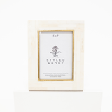 Staggered Cream Tile & Brass Picture Frame: Two Sizes