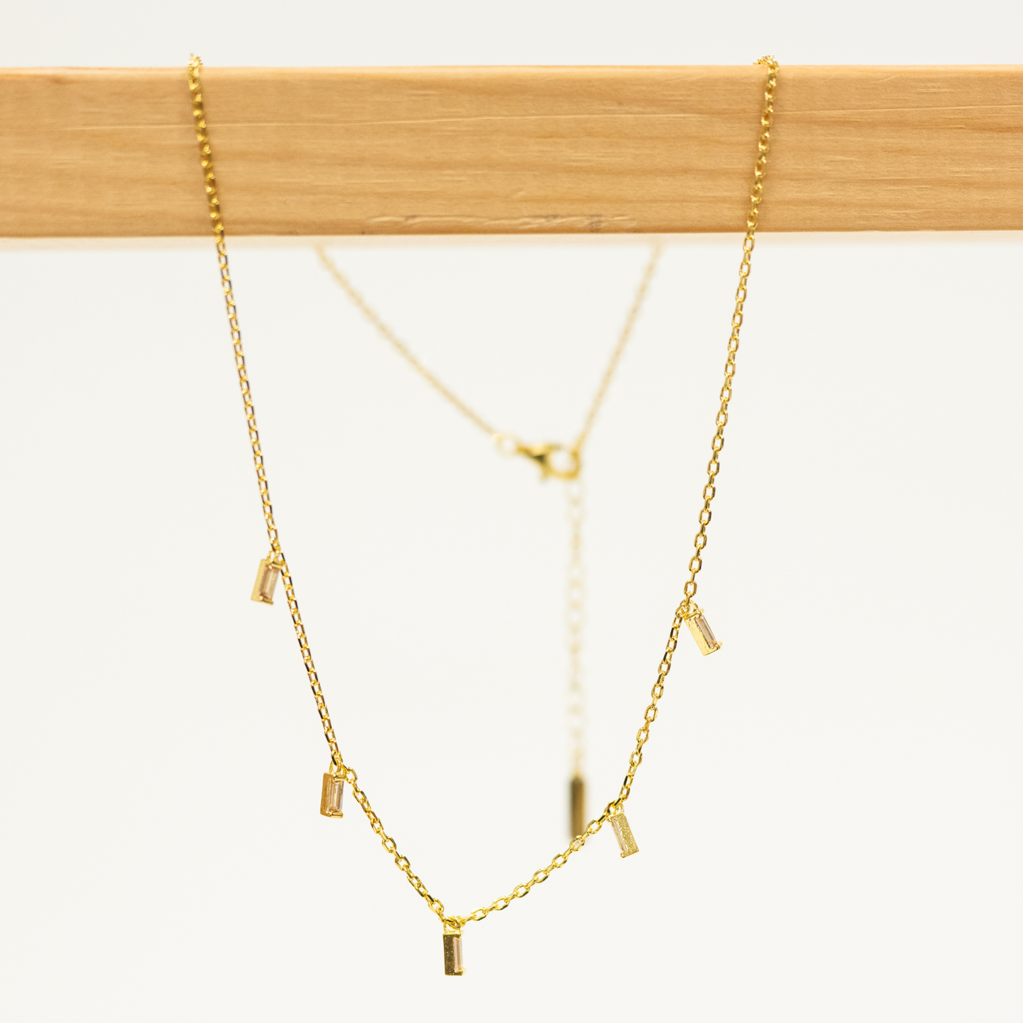 Baguette Drop Necklace: 18k Gold Plated necklace