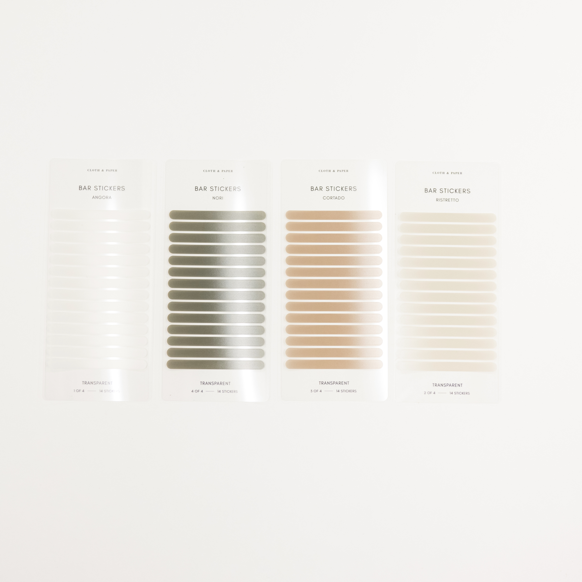 Bar Label Sticker Set of Four Colors for labeling your notes and journals