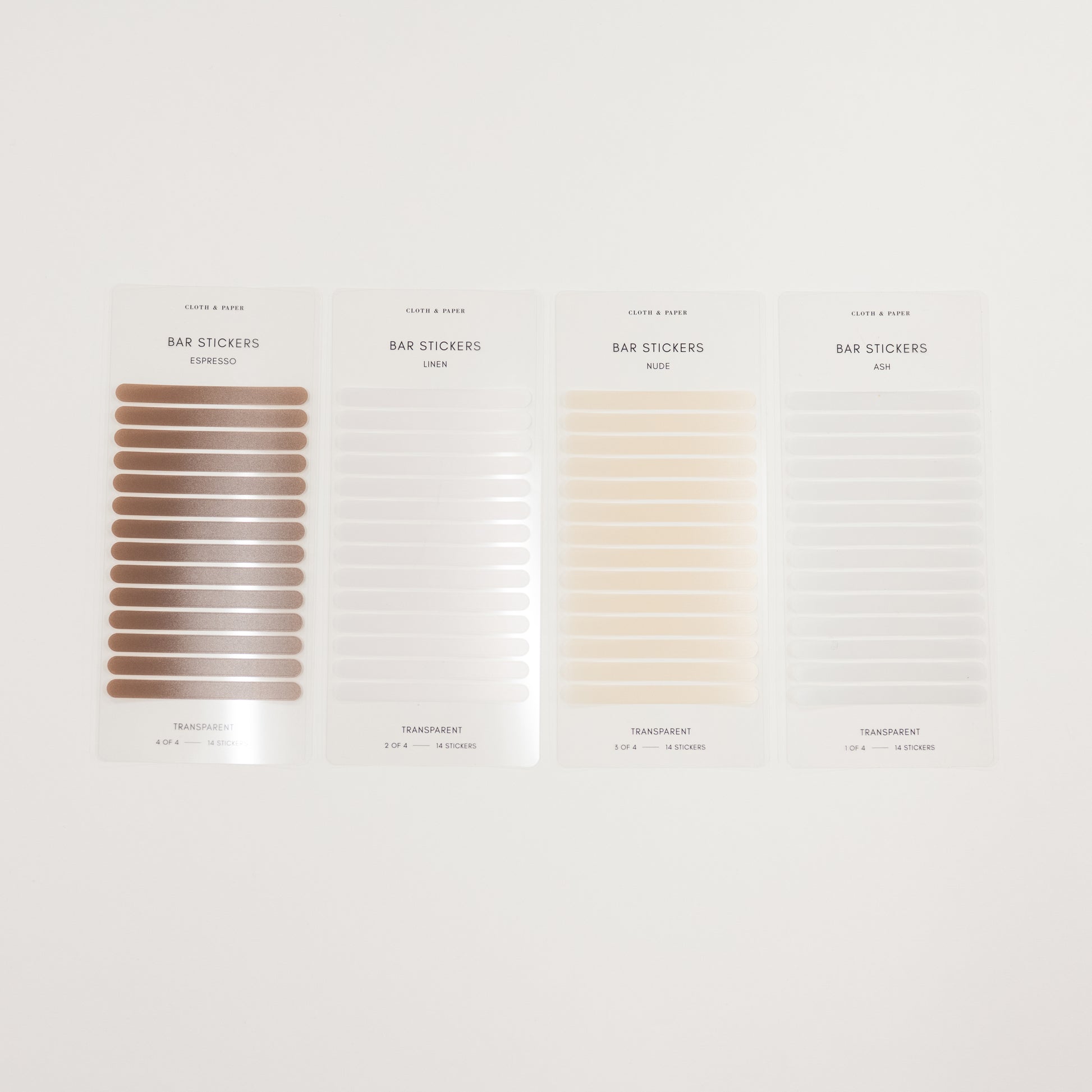 Bar Label Sticker Set of Four Colors For Labeling Notes