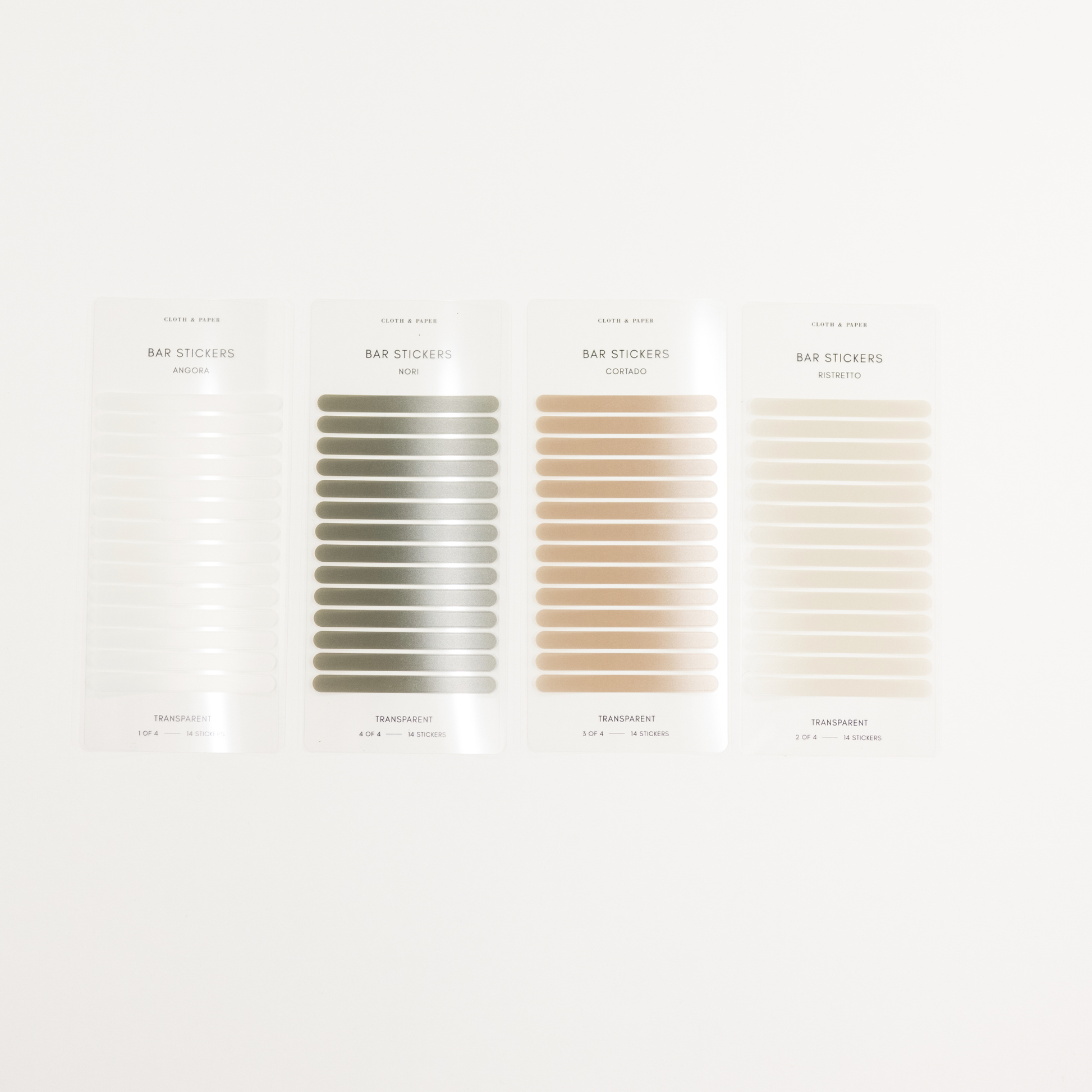 Bar Label Sticker Set of Four Colors for labeling your notes and journals