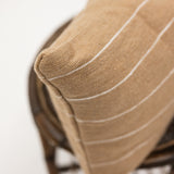 Beige Striped Woven Lumbar Pillow 12x20"