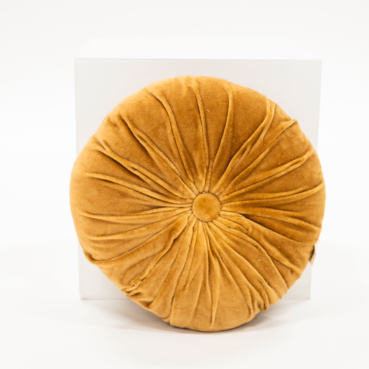 mini sized round pillow with clay velvet