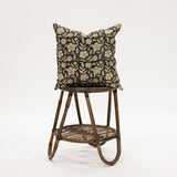 Deep Green Floral Pillow - 20x20 inch size fall pillow on wicker stool