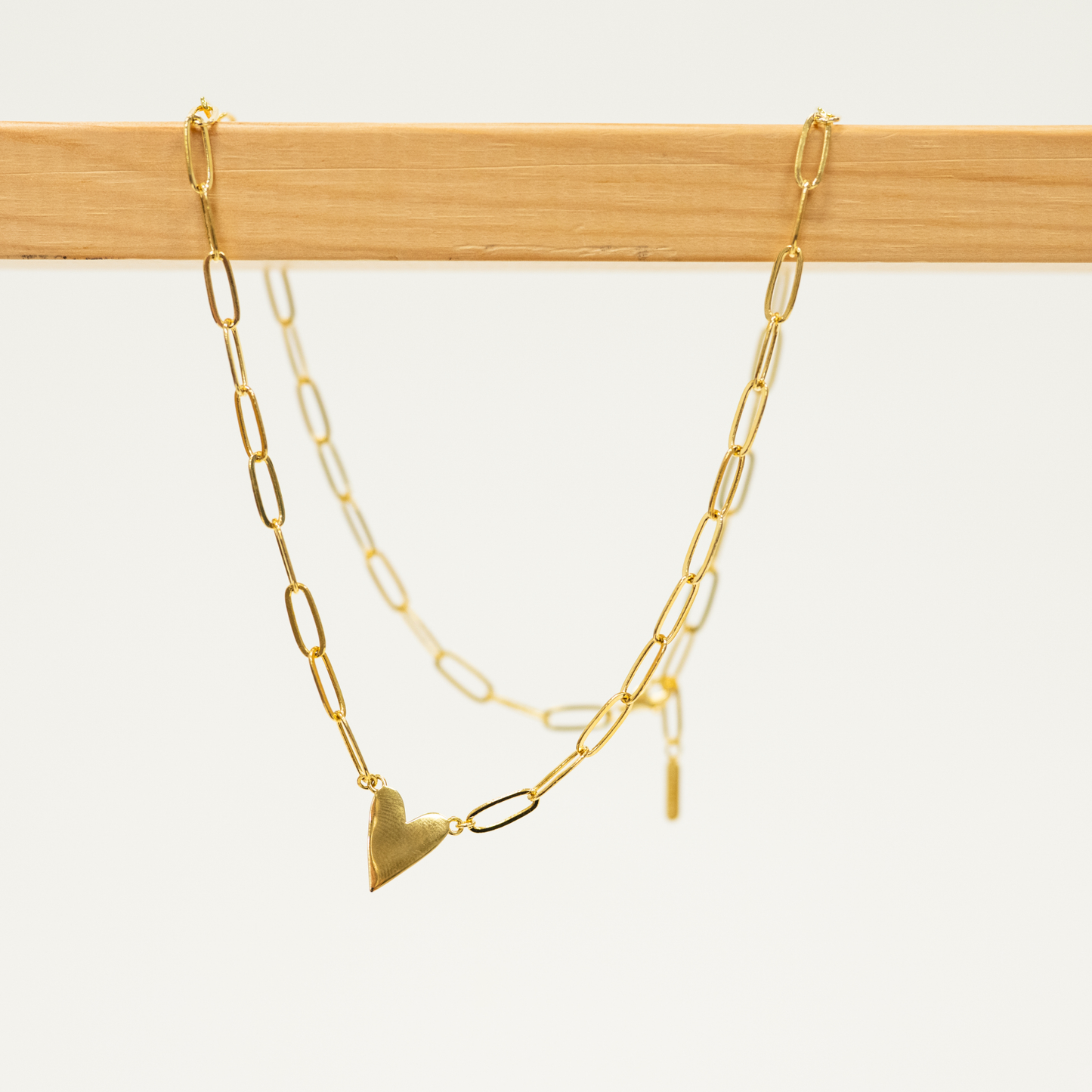 Heart Pendant Link Necklace 18k Gold Plated necklace