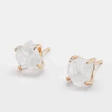 White Quartz Stud Earring
