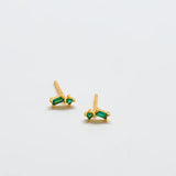 Green Cubic Zirconia Stud Earrings