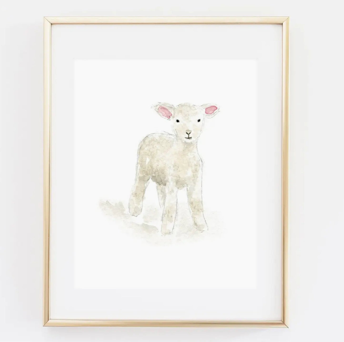 Lamb Watercolor Art Print (By Emily Lex)