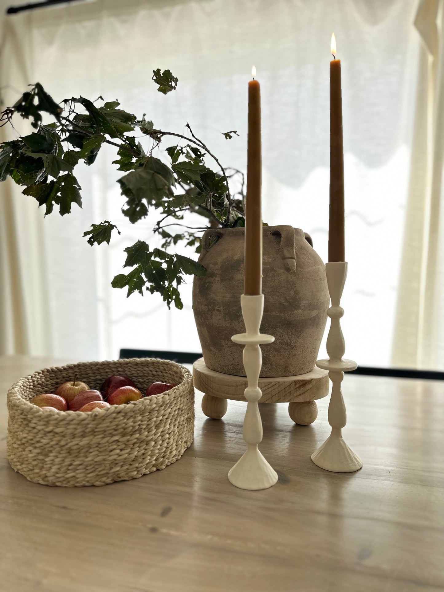 Light Wood Riser With Ball Feet