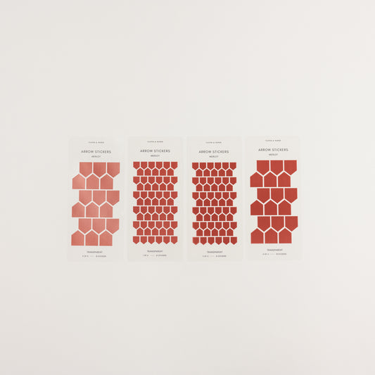 Merlot Red Arrow Stickers in four pages and two sizes for page flags