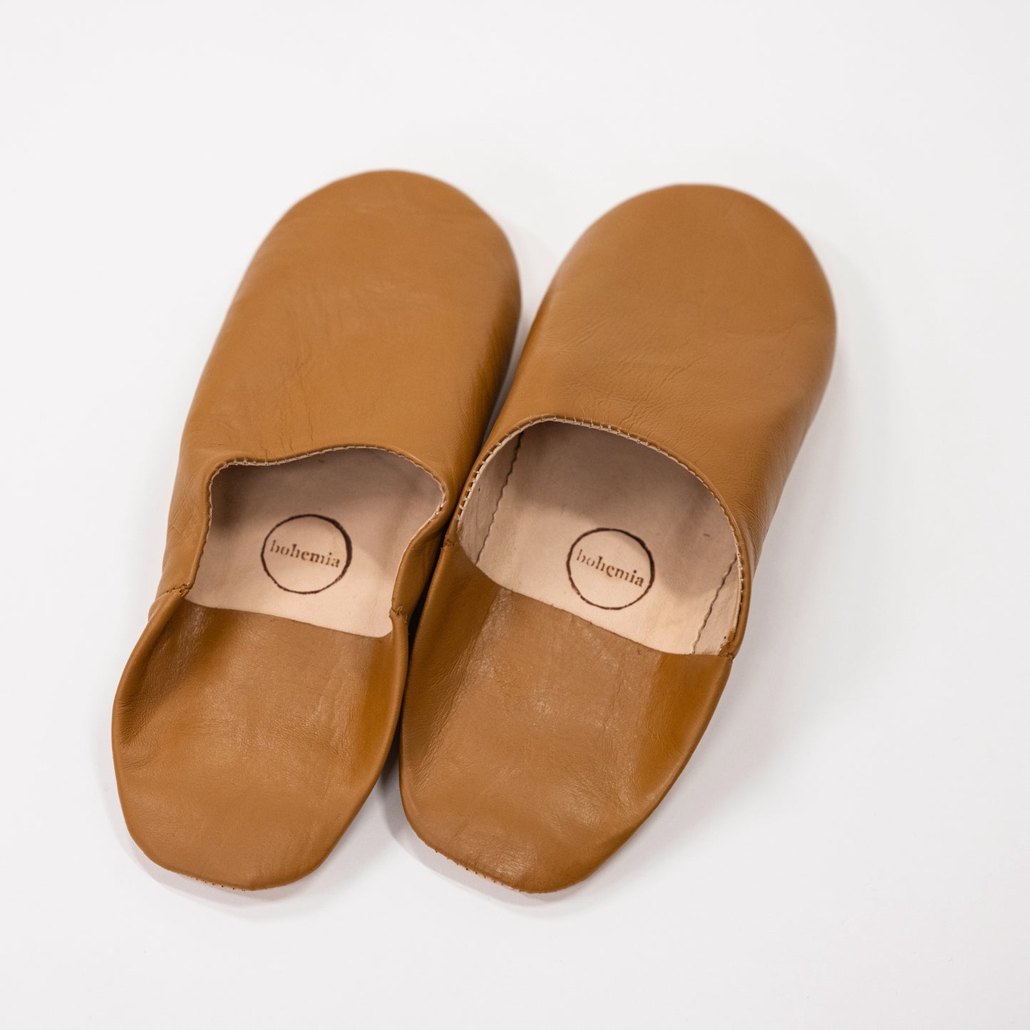 Moroccan Babouche Slippers, Caramel