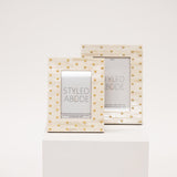Brass Dotted Cream Frame: Two Sizes