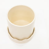 Scalloped White Planter