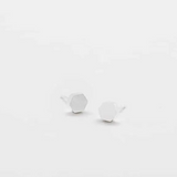 Hexagon Stud Earrings Silver