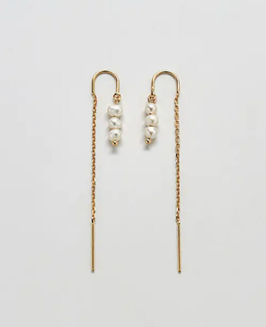 Pearl Drop Threader Earring