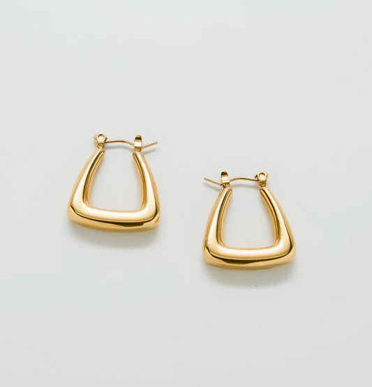 Triangle Hoop Earrings Gold