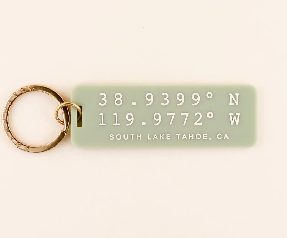 Green Coordinates Keychain