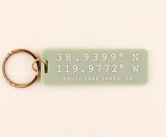 Green Coordinates Keychain