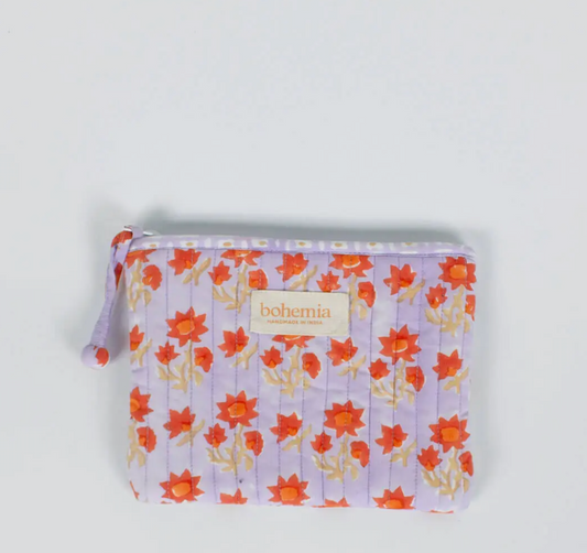 Quilted Zip Pouch - Lilac