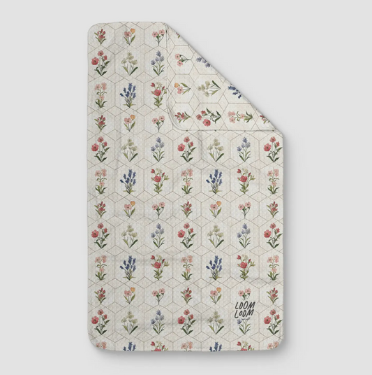 Beige Floral Microfiber Kitchen Towel