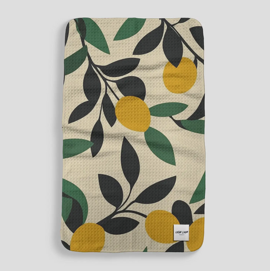 Lemon & Green Leaves Microfiber Kitchen Towel