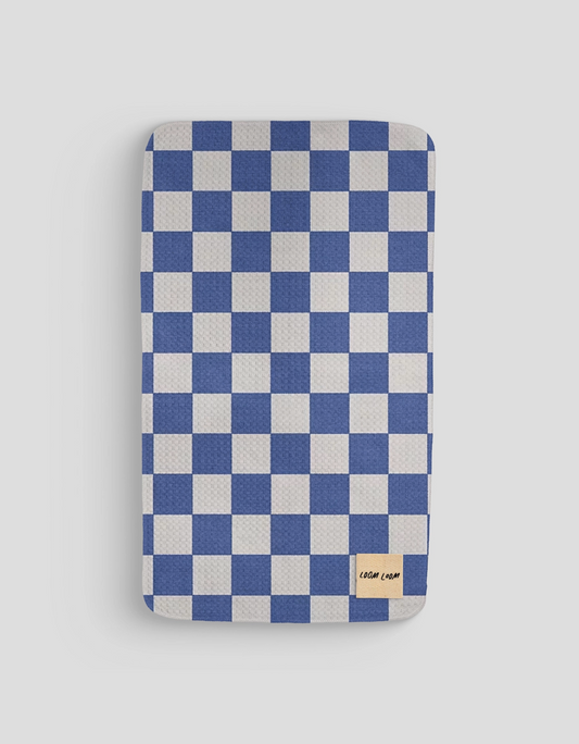 Royal Blue Checkerboard Microfiber Kitchen Towel
